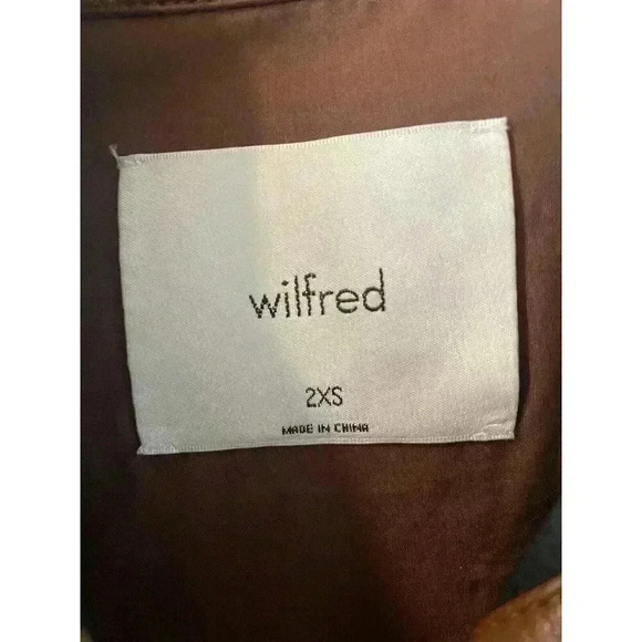 Aritzia Wilfred Ganna vegan brown leather shirt jacket shacket size XXS/XS/S - Picture 11 of 11